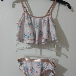 Nicole Miller Girl 2 pc White color with multicolor floral print Bikini set M/10